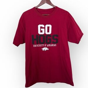 Russell Athletic Men's Large L Arkansas Razorbacks Go Hogs Red Graphic T-Shirt